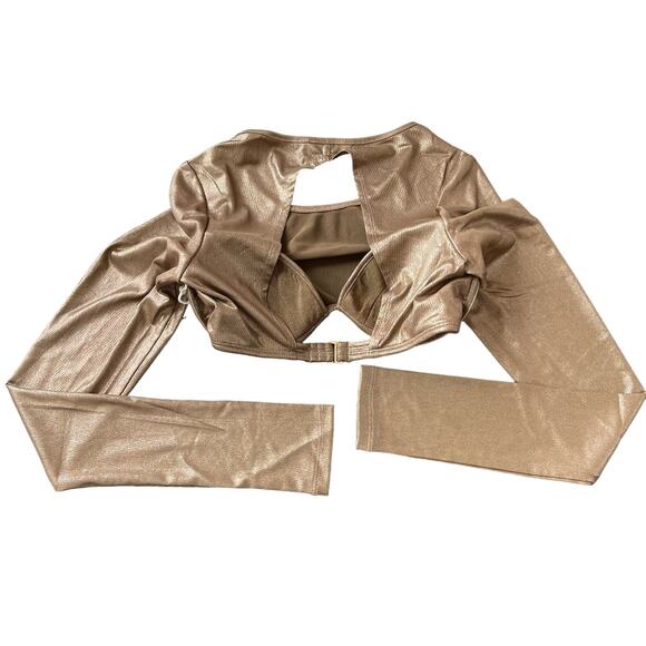 Good American Size 4 Mesh Foil Underwire Crop Top Size XL - Picture 3 of 7